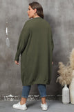 WOMEN HEART PRINTING POCKET KNIT CARDIGAN