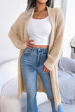 WOMEN FISHERMAN CABLE KNIT LONG LENGTH CARDIGAN