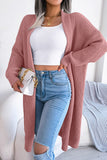 WOMEN FISHERMAN CABLE KNIT LONG LENGTH CARDIGAN