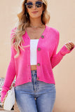 WOMEN LIGHTWEIGHT BUTTON CLOSURE KNIT CARDIGAN