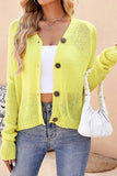 WOMEN LIGHTWEIGHT BUTTON CLOSURE KNIT CARDIGAN