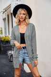 WOMEN CHUNKY CABLE KNIT MID KNIT CARDIGAN
