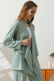 OVER LOOSE FIT TRENCH CARDIGAN WITH DRAWSTRING - Doublju