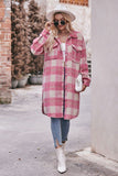 WOMEN OVERSIZED KNEE LENGTH PLAID COAT