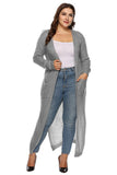 WOMEN PLUS SIZE OPEN FRONT LONG LENGTH CARDIGAN