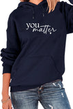 WOMEN MINIMALIST PRINTING CASUAL PULLOVER HOODIE