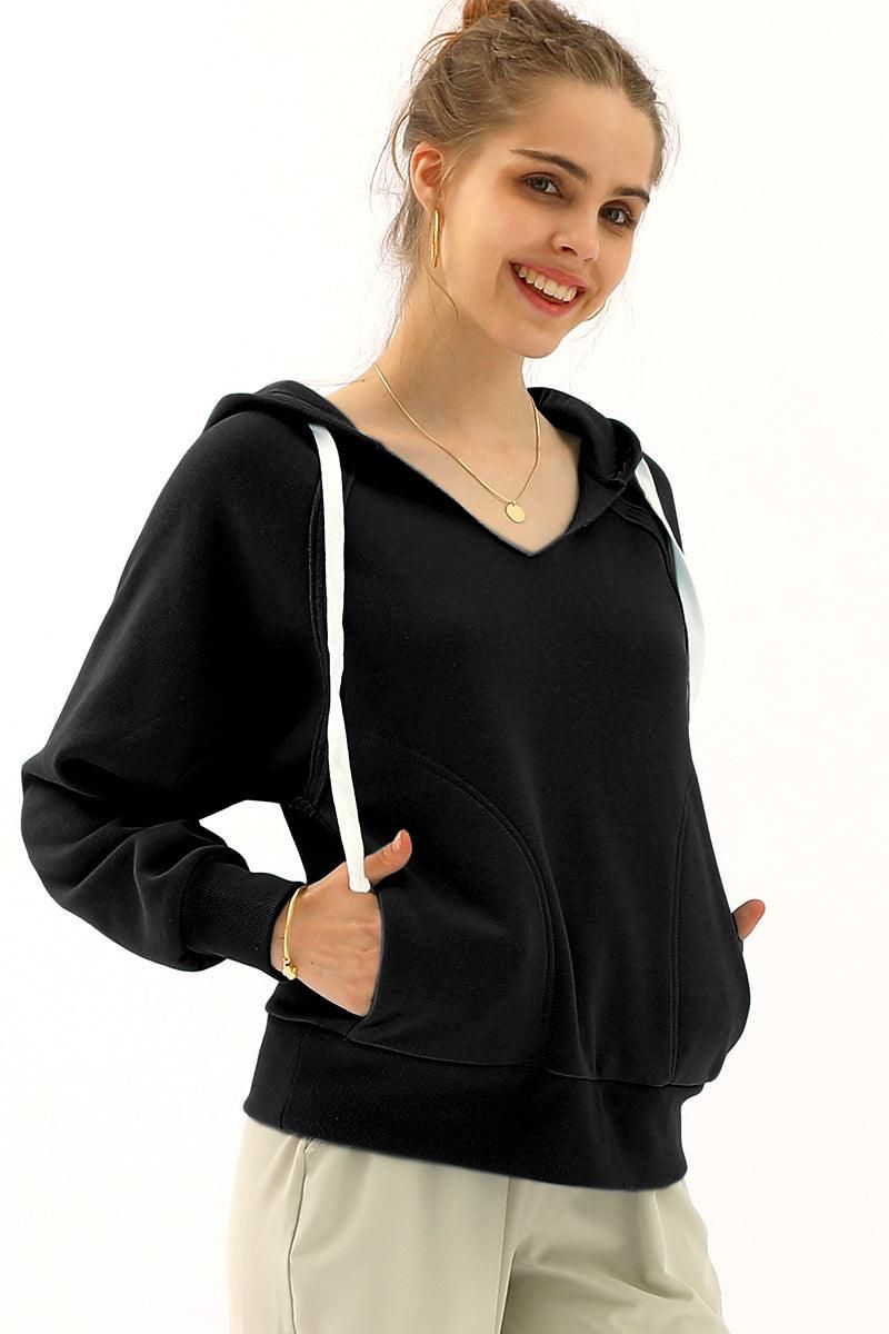 HOODIE SWEATSHIRT DRAWSTRING WITH FRONT POCKETS - Doublju