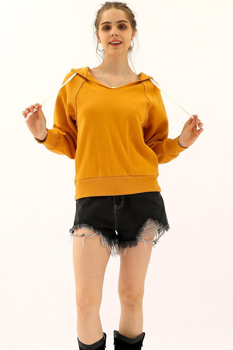 HOODIE SWEATSHIRT DRAWSTRING WITH FRONT POCKETS - Doublju