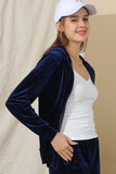 LONG SLEEVE ZIP UP HOODIE JACKET WITH SIDE POCKETS