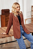 ONE BUTTON LOOSE LONG SLEEVED SUIT JACKET TOP - Doublju