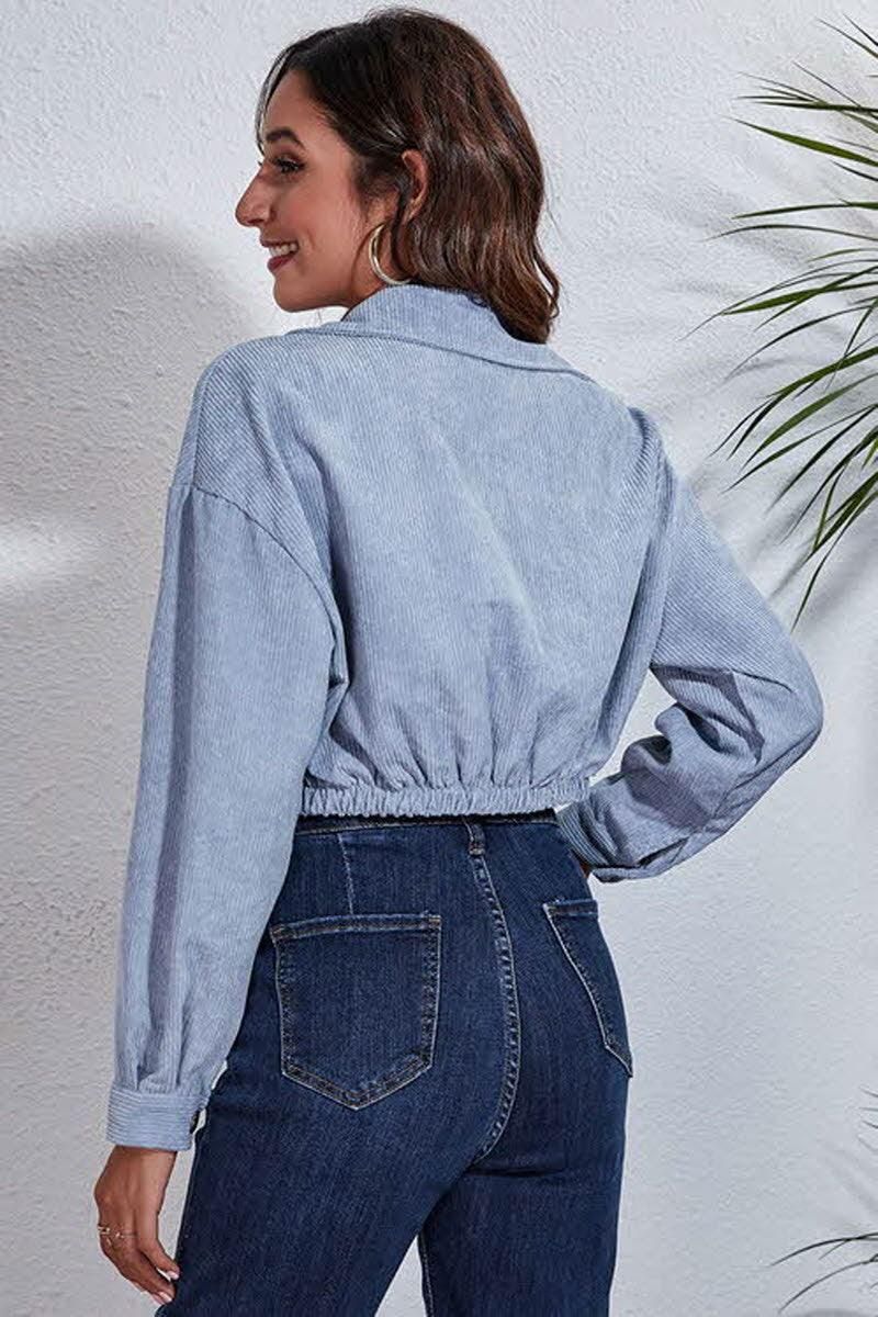 LONG SLEEVE LOOSE SHORT JACKET - Doublju