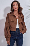 LANTERN SLEEVE CORDUROY JACKET - Doublju