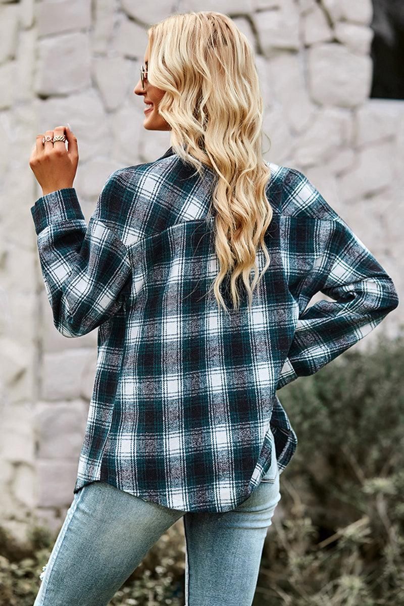 BUTTON DOWN CASUAL PLAID SHIRTS - Doublju