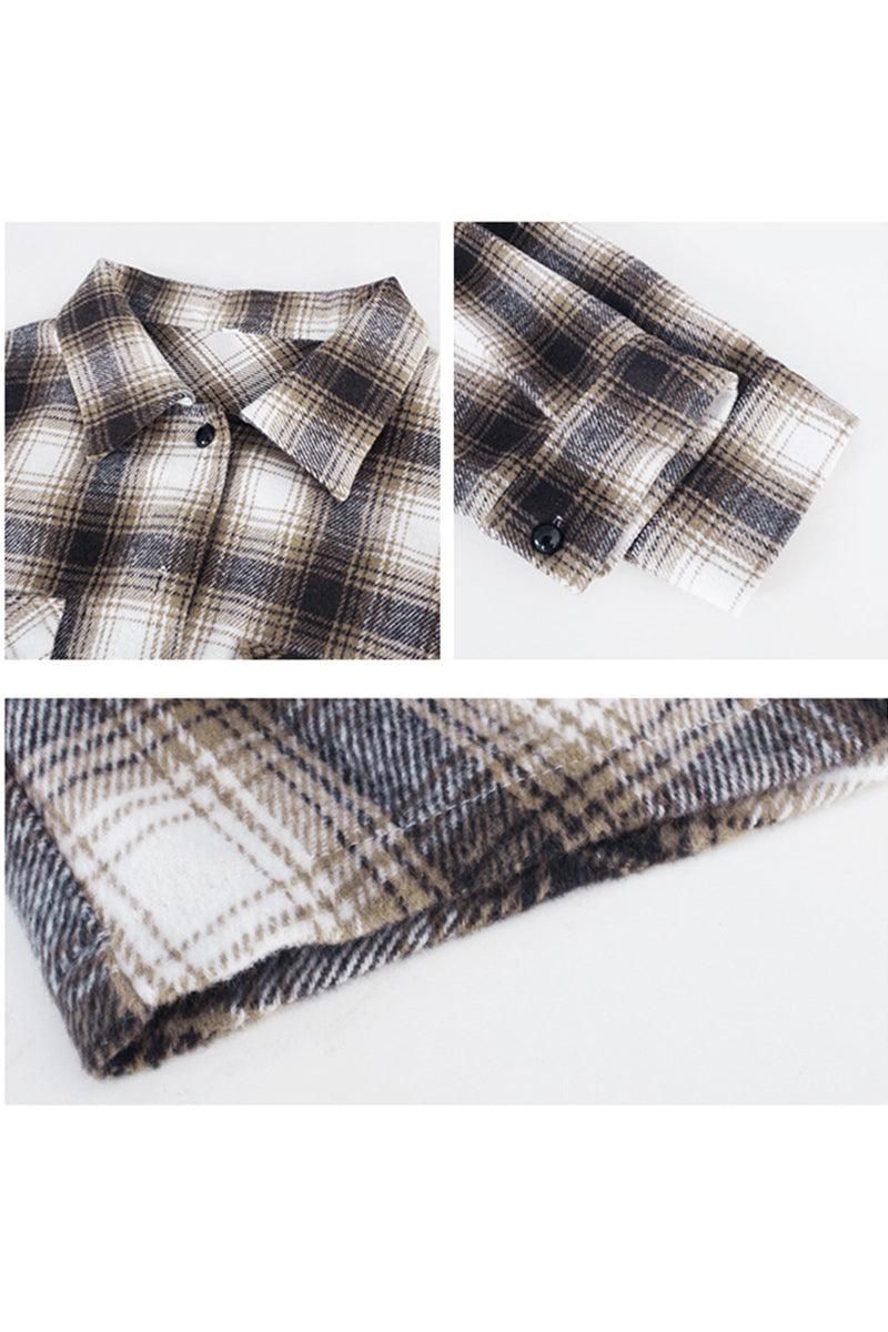 BUTTON DOWN CASUAL PLAID SHIRTS - Doublju