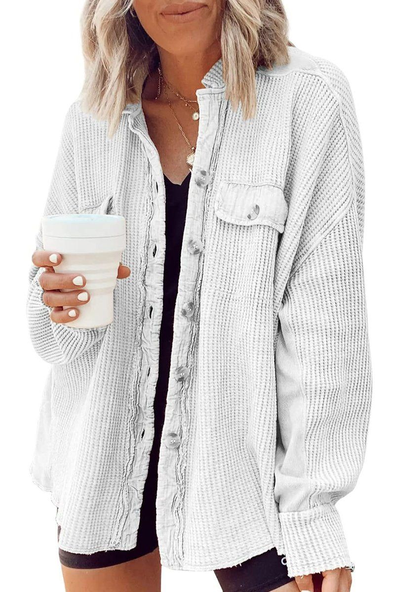 WOMEN CORDUROY BUTTON UP OVERSIZED SHACKET