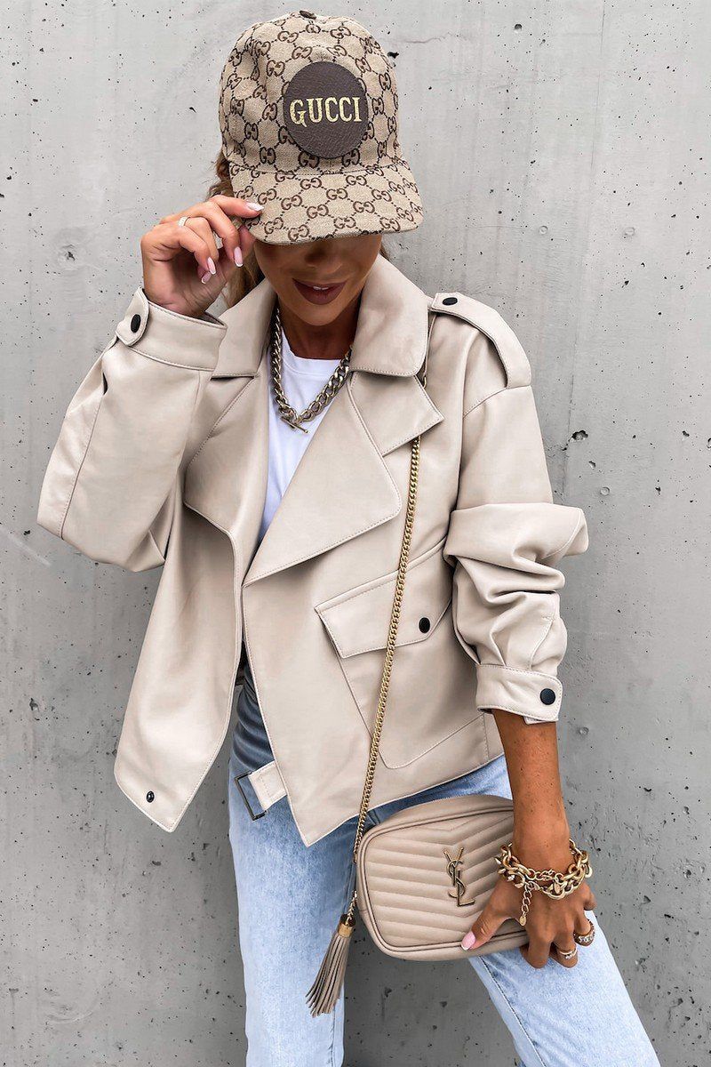 WOMEN BOYFRIEND LAPEL OVERSIZED CASUAL JACKET