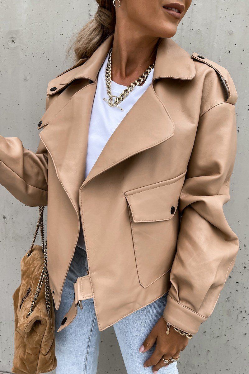 WOMEN BOYFRIEND LAPEL OVERSIZED CASUAL JACKET