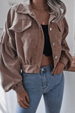 WOMEN LOOSE FIT CORDUROY WESTERN CROP JACKET