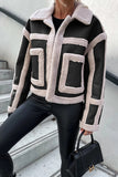 WOMEN PLUSH WARM FALL WINTER LAPEL JACKET