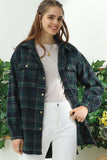 FLANNEL PLAID JACKET SHACKET WITHOUT SIDE POCKET - Doublju