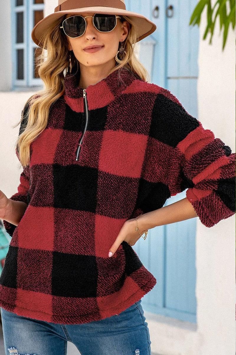 PLAID ZIP UP ANORAK - Doublju