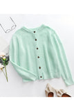 BUTTON DOWN KNITTED SWEAT SHIRTS - Doublju