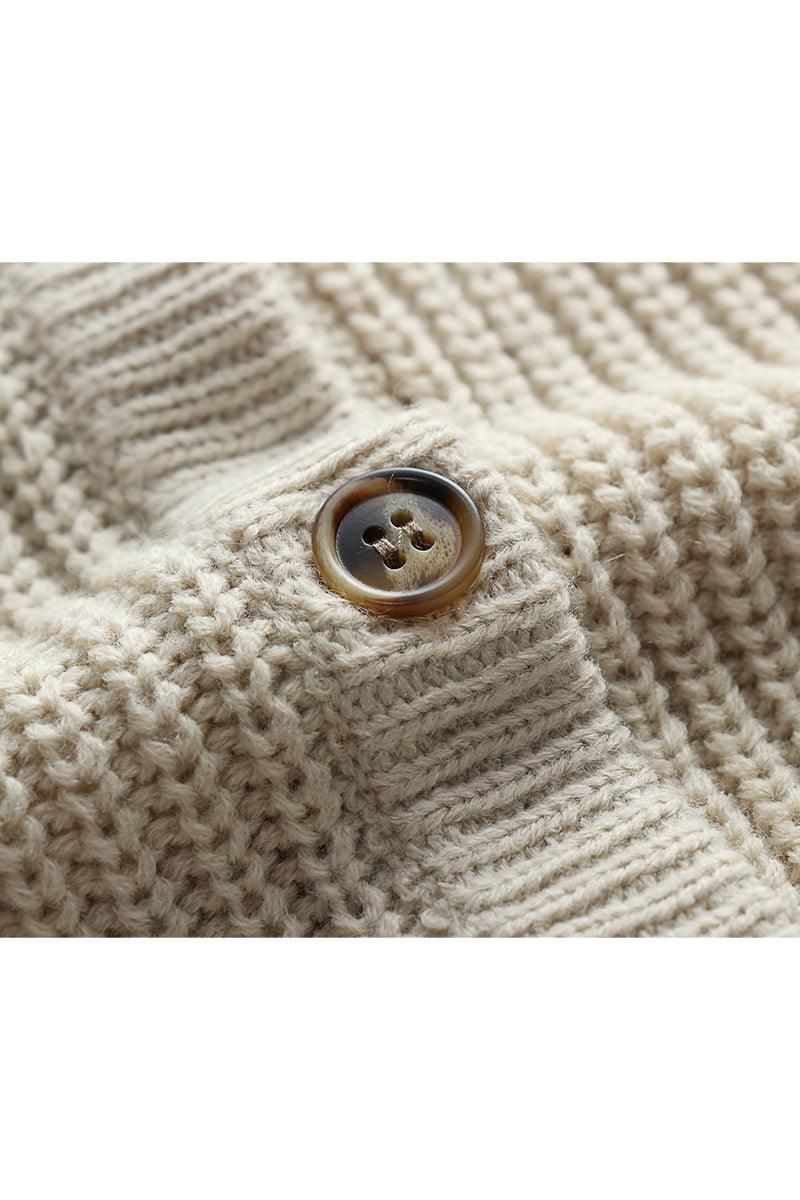 BUTTON DOWN KNITTED SWEAT SHIRTS - Doublju