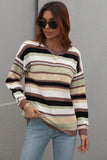 COLORED STRIPE KNIT SWEATER TOP - Doublju
