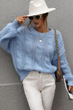 LOOSE FIT CABLE KNIT DAILY SWEATER - Doublju