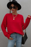 LOOSE FIT CABLE KNIT SLEEVE SWEATER TOP - Doublju