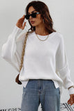 LOOSE FIT DOLMAN SLEEVE KNIT SWEATER - Doublju