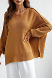 LOOSE FIT DOLMAN SLEEVE KNIT SWEATER - Doublju