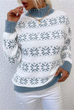 CHRISTMAS PATTERN TURTLE NECK SWEATER TOP - Doublju