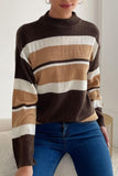 COLOR BLOCK DAILY SWEATER TOP - Doublju