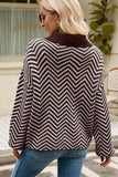 WOMEN V PATTERNED BUTTON V NECK JUMPER TOP - Doublju