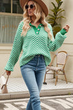 WOMEN V PATTERNED BUTTON V NECK JUMPER TOP - Doublju