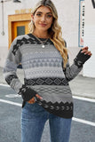 WOMEN VINTAGE BOHEMIAN PRINTING KNIT SWEATER - Doublju