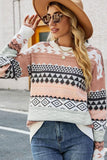 WOMEN VINTAGE BOHEMIAN PRINTING KNIT SWEATER - Doublju