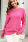 WOMEN OVERSIZED LOOSE FIT RIBBED PULLOVER SWEATER - Doublju