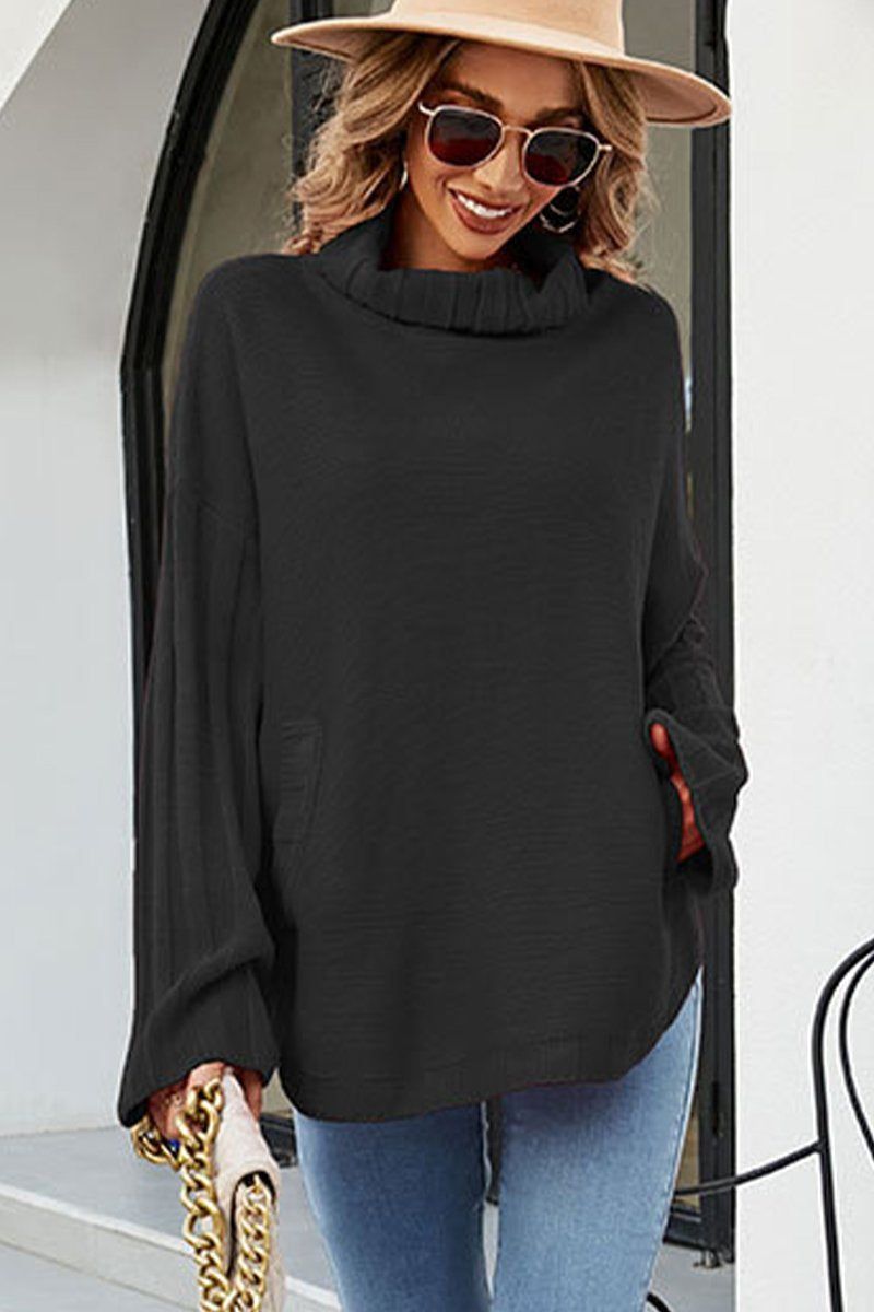 WOMENS LOOSE OVERSIZE HIGH NECK SWEATER