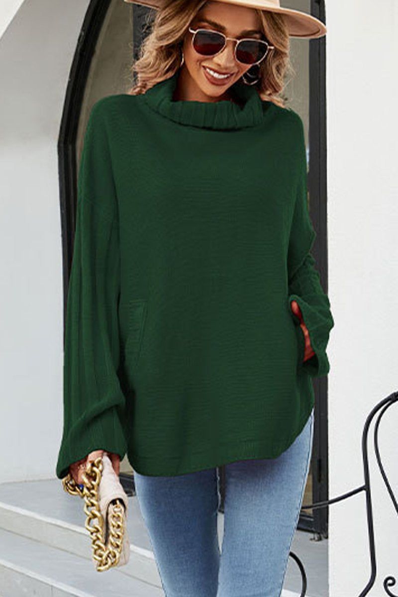 WOMENS LOOSE OVERSIZE HIGH NECK SWEATER