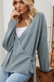 WOMEN KNITTED LOOSE BOYFRIEND WRAP SWEATER