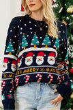 WOMEN X MAS SANTA TREE PRINT SWEATER TOP