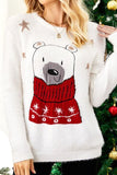 WOMEN CUTE PRINTING LONG SLEEVE WARM SWEATER