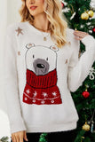 WOMEN CUTE PRINTING LONG SLEEVE WARM SWEATER