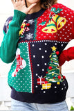 WOMEN X MAS CHRISTMAS PRINTING RIBBED SWEATER