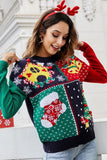 WOMEN X MAS CHRISTMAS PRINTING RIBBED SWEATER