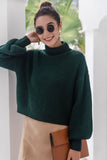 WOMEN LOOSE FIT HIGH TURTLE NECK KNITTED SWEATER
