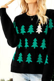 WOMEN PINE TREE PRINTING LONG SLEEVE SWEATSHIRT