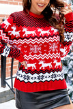 WOMEN LOOSE FIT WINTER PRINTING KNIT SWEATSHIRT